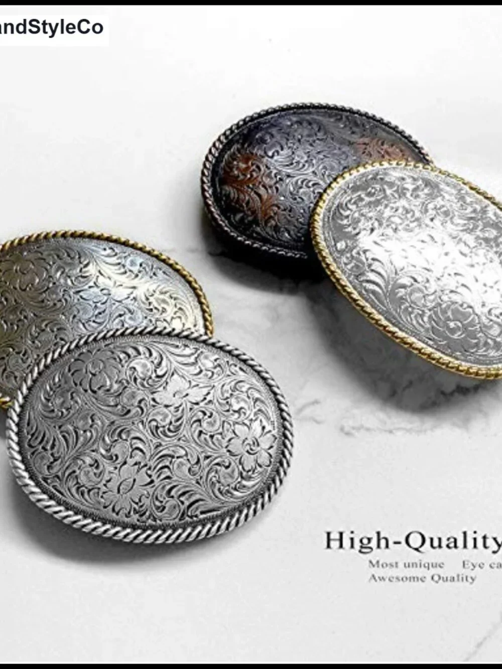 Western Floral Belt Buckle Fits 1.5